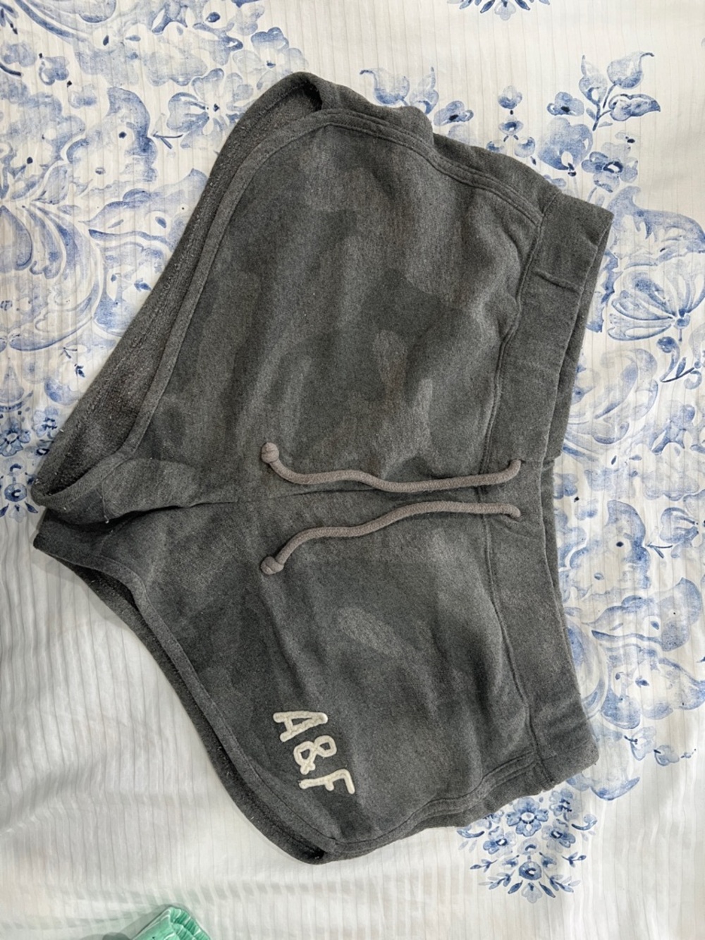 Abercrombie & Fitch Gray Fleece Shorts with Logo Tag